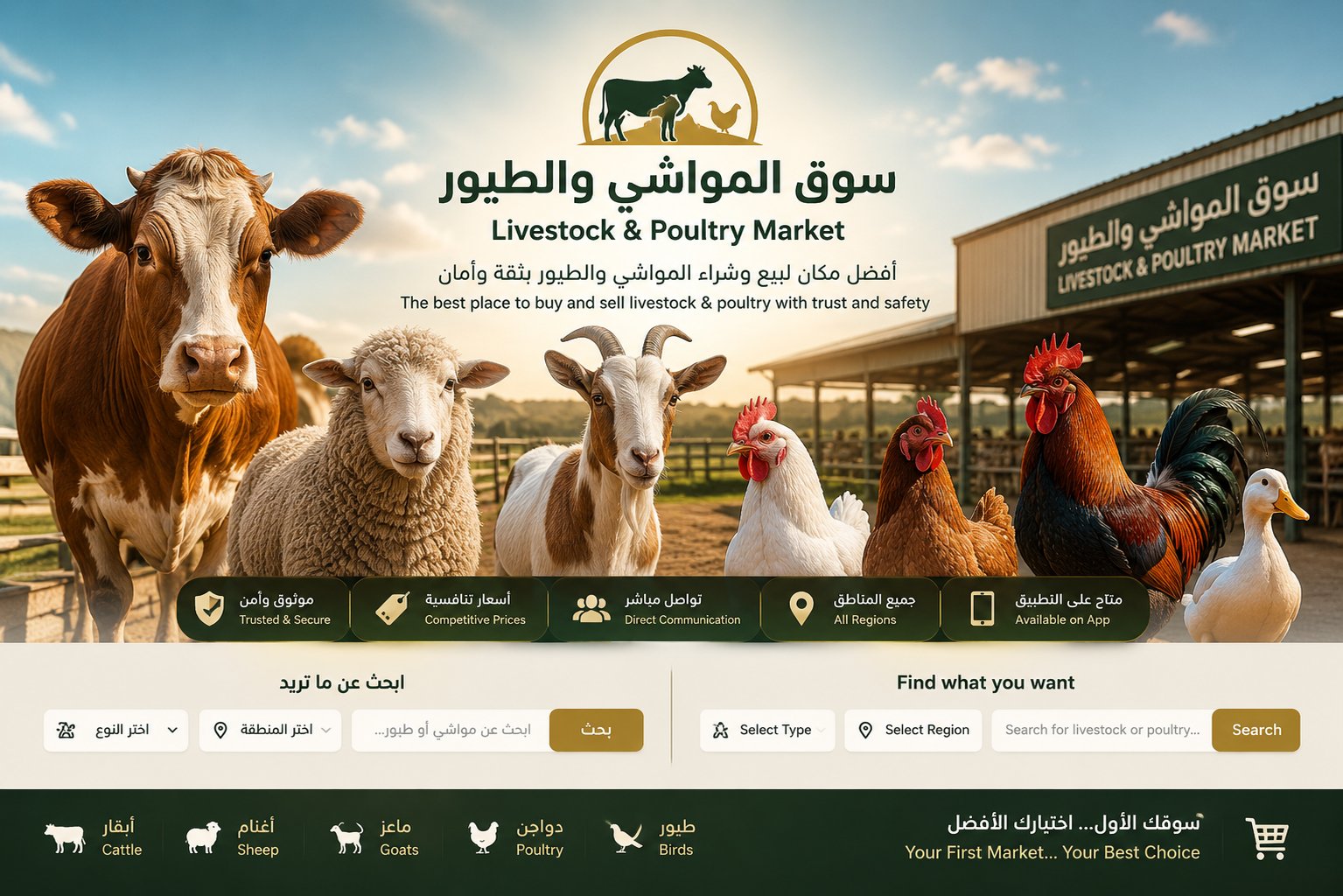 🚨 هل تبحث عن مكان تبيع أو تشتري فيه المواشي بسهولة؟

سواء كنت تريد بيع الأغنام 🐑، الأبقار 🐄، الإب — صورة 1